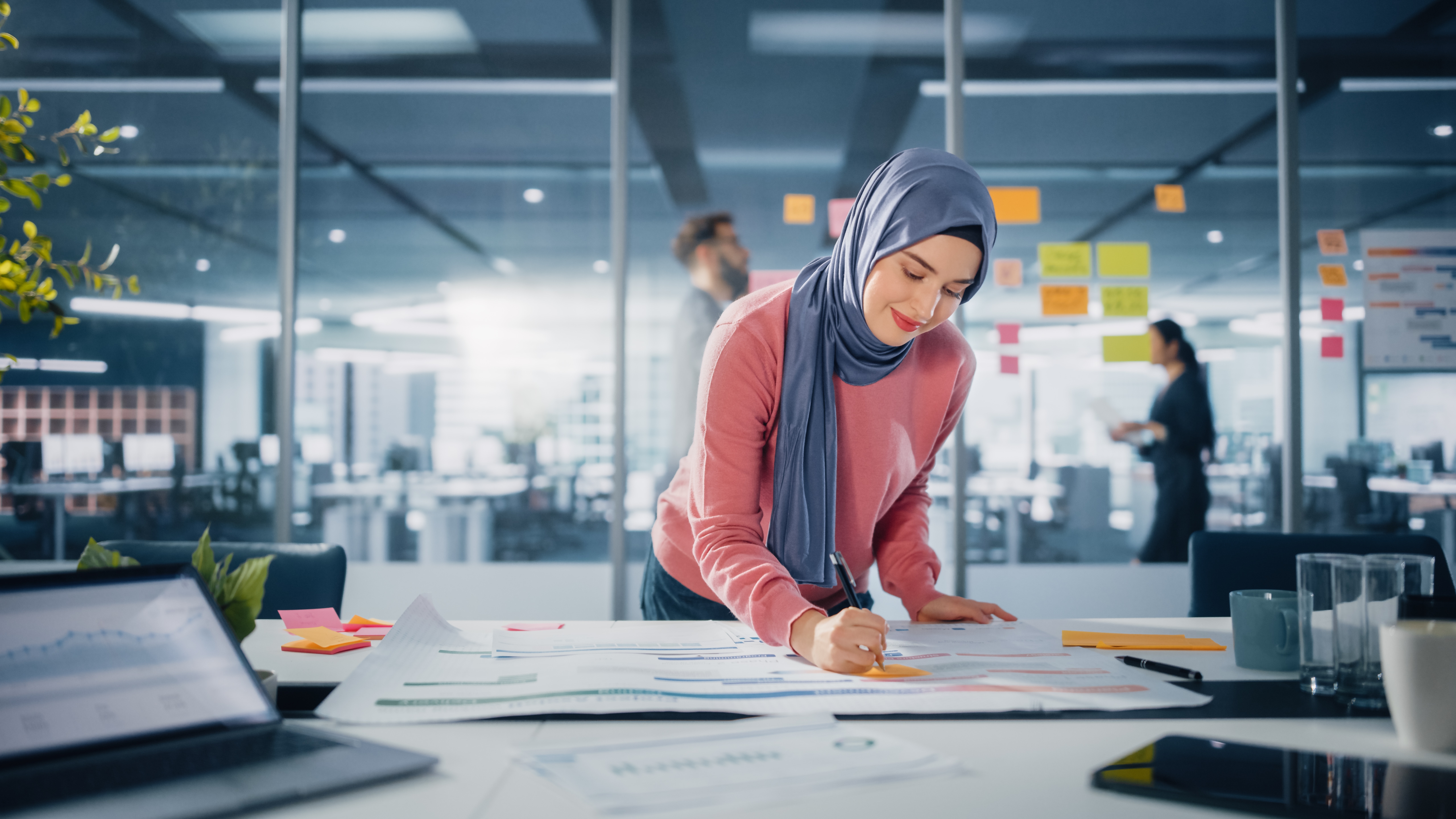 Muslim woman in an office space 