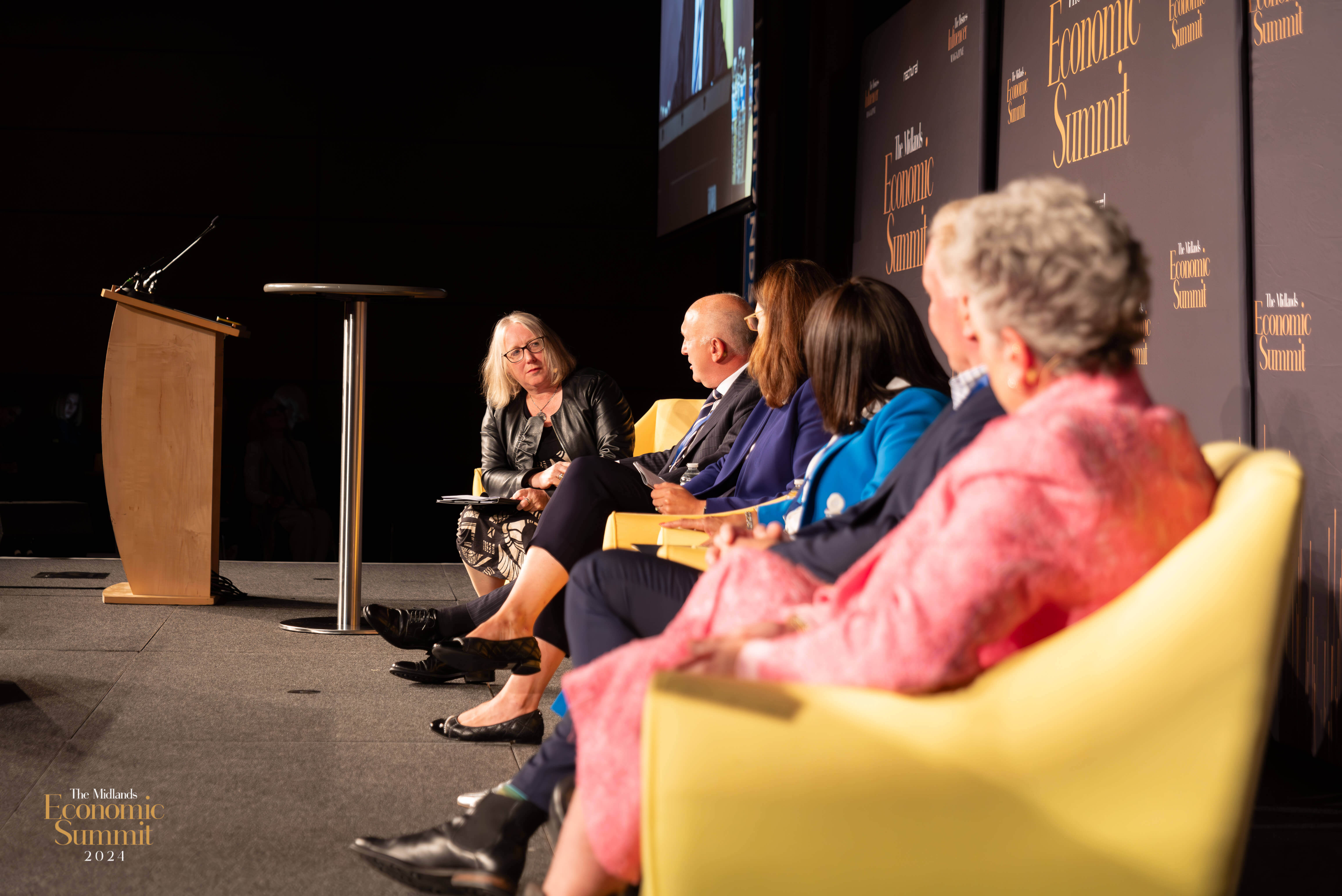 Panel of businesspeople at the Midlands Economic Summit 2024 