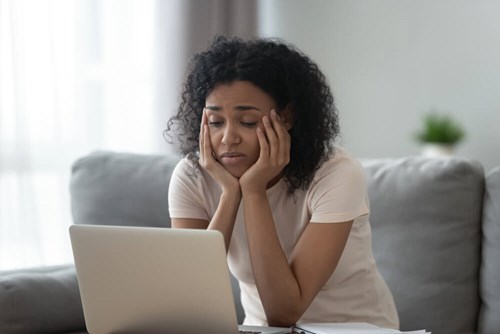 A women looking very fed up
